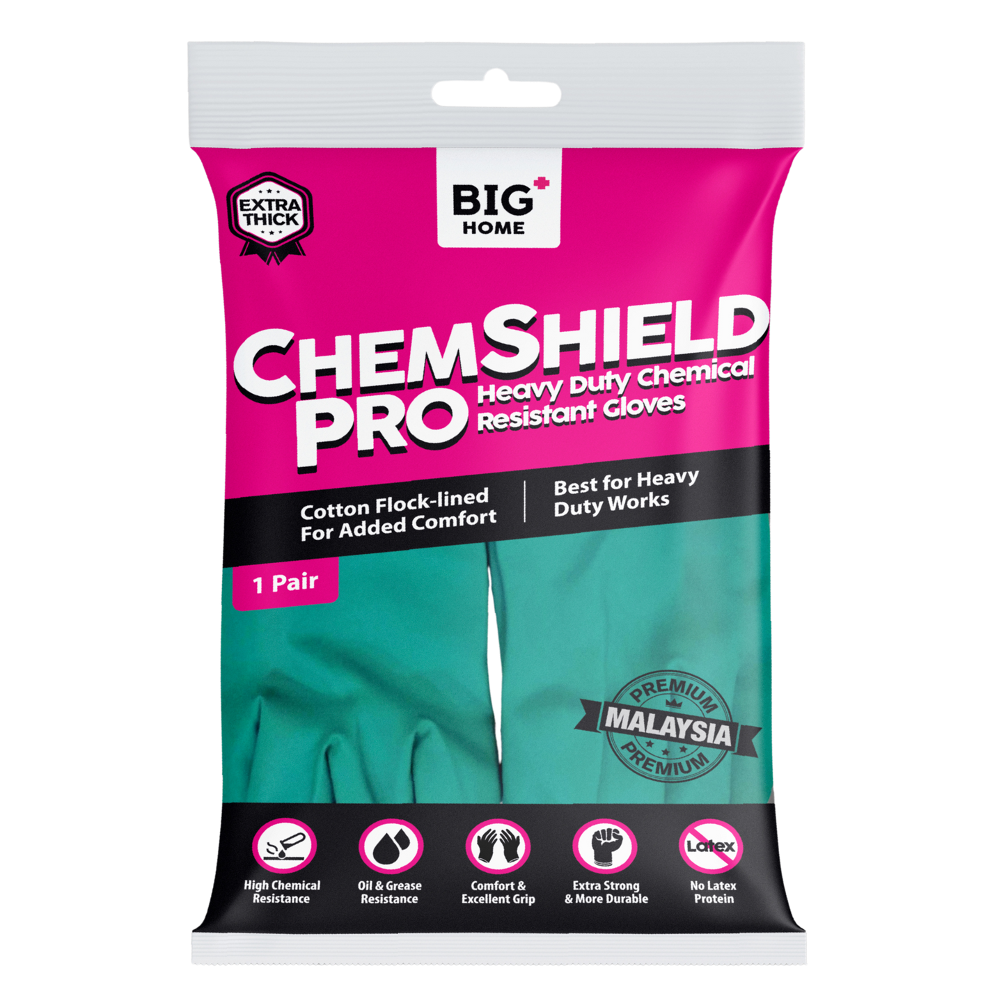 ChemShield Pro Heavy Duty Chemical Resistant  Nitrile Gloves