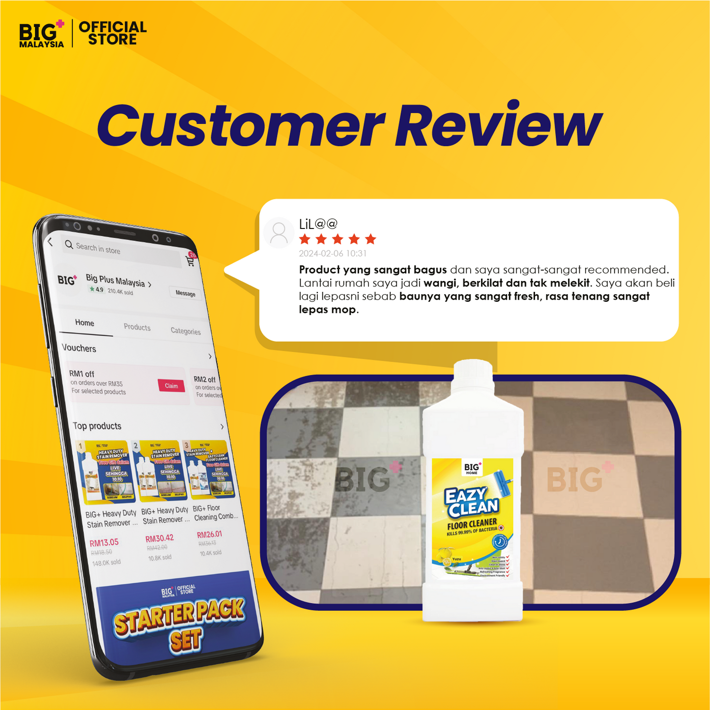 BIG+ EazyClean Yuzu Floor Cleaner (1000ml)