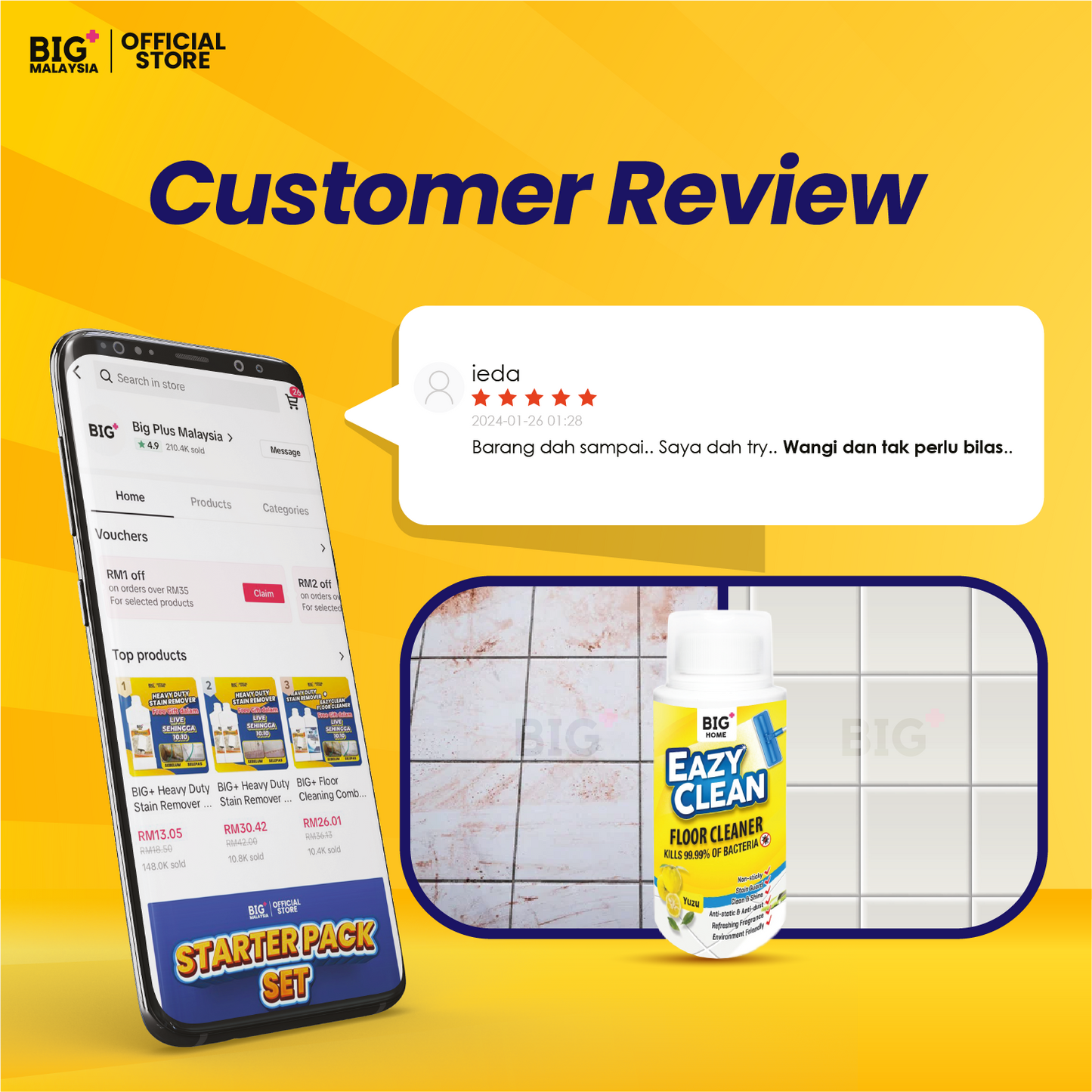 BIG+ EazyClean Yuzu Floor Cleaner | 2x200ml