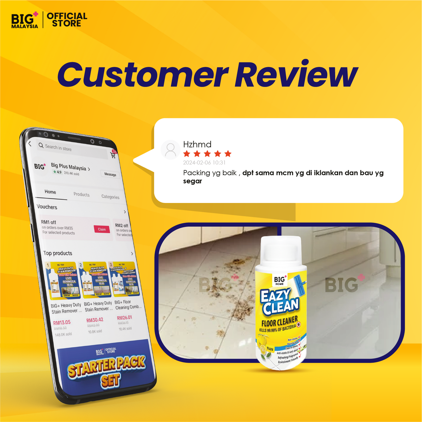 BIG+ EazyClean Yuzu Floor Cleaner | 2x200ml